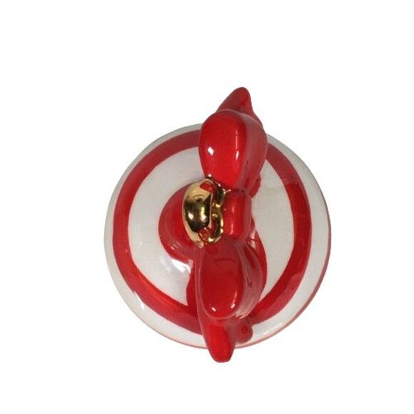 Nora Fleming Red Stripe Ball Ornament Deck the Halls A171 Ceramic Platter Charm - Picture 5 of 6